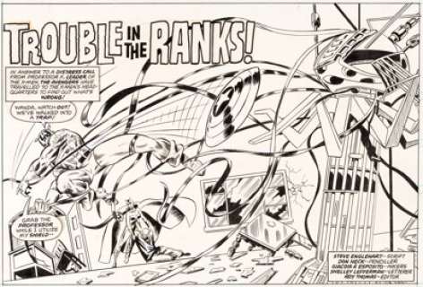 Bob Budiansky and John Tartaglione (attributed) - Super Spider-Man #214 Splash Page Original Art (Marvel UK, 1977).