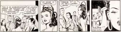 Matt Baker - Flamingo Daily Comic Strip #116 Original Art dated 6-23-52 (Phoenix Features, 1952).