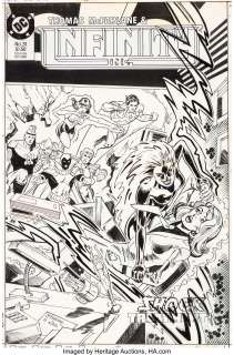 Todd McFarlane, Tony DeZuniga, and Dick Giordano - Infinity, Inc. #31 Cover Original Art Group of 3 (DC, 1986)....