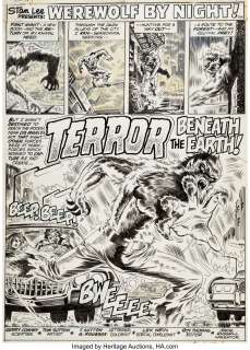 Tom Sutton - Werewolf by Night #9 Story Page 1 Original Art (Marvel, 1973)....