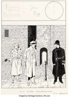 Pascal J. Zanon Harry Dickson Original Art Cover Project (Dargaud, 1986)....