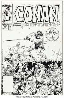 Semeiks, Val - Val Semeiks and Geof Isherwood Conan the Barbarian #207 Cover Original Art (Marvel, 1988)....