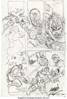 Liefeld, Rob - Rob Liefeld The New Mutants #98 Story Page 15 Deadpool‘s First Appearance Preliminary Original Art (Marvel, 1991)....