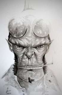 Pablo Such | Pablo Such - Original Watercolor - Hellboy Tributo Mike Mignola - (2023) | Catawiki