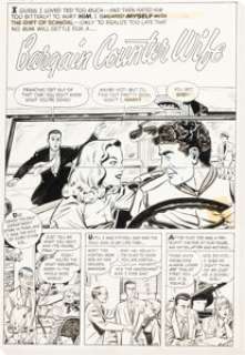 Hickey, Tom - Tom Hickey Hi-School Romance #50 Complete 5-Page Story "Bargain Counter Wife" Original Art (Harvey, 1956).... (Total: 5 Original Art)