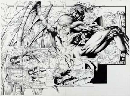 Finch, David - David Finch and Victor Llamas Ascension #6 Double Page Spread 2-3 Original Art (Image, 1997)....