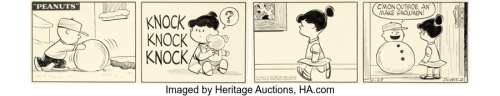 Schulz, Charles | Charles Schulz Peanuts Daily Comic Strip Original Art dated 12-29-1954 (United Feature Syndicate, 1954).... | Heritage