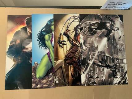 Various Artists | Four High Quality Art Prints! - Venom, She-Hulk, Punisher & Iron Man with War Machine - Page volante - EO - (2019) | Catawiki