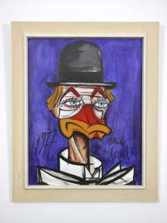 Prof. Volker Schönwart | Donald Duck - Canard Canet, Clown mit rotem Schnabel, 1977 - Original acrylic artwork - Exemplaire unique - (2023) | Catawiki
