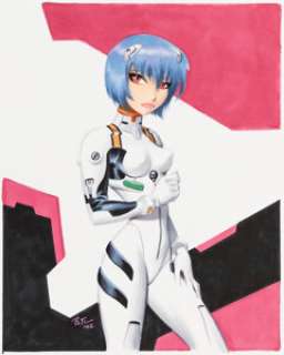 Timm, Bruce - Bruce Timm Rei Ayanami, Neon Genesis Evangelion Illustration Original Art (2002)....