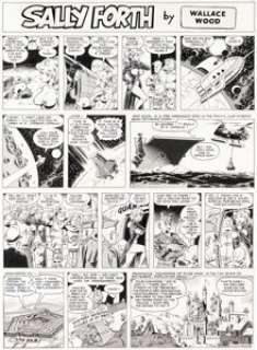 Wood, Wally - Wally Wood Sally Forth Comic Strip #S24 Original Art (Wood and Richter, 1972). ... (Total: 2 Original Art)