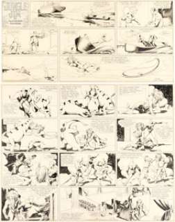 Raymond, Alex | Alex Raymond Flash Gordon and Jungle Jim #9 Sunday Comic Strip Original Art dated 3-4-1934 (King Featu... (Total: 2 Original Art) | Heritage
