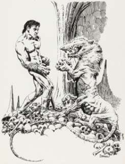 Richard Corben Llana of Gathol and John Carter of Mars Interior Illustration Original Art (Nelson Doubleday, 1977).