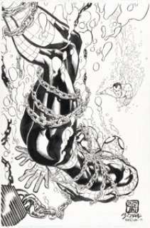 Bernard Chang and Scott Koblish Marvel Team-Up #6 Spider-Man and Sub-Mariner Cover Original Art (Marvel, 1998).