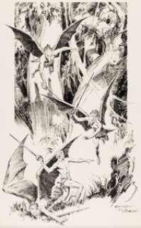 Reed Crandall and Al Williamson Pirates of Venus Carson vs the Birdmen Illustration Original Art (undated). | Heritage