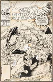 Alex Saviuk Web of Spider-Man #78 Cover Original Art (Marvel, 1991).