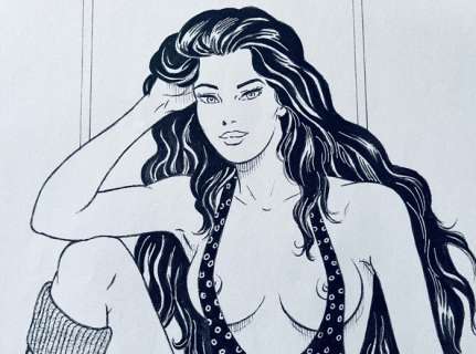 Birago Balzano | Birago Balzano - 3x illustrazioni Originali "Balzano Pin-Up" Signed - Page volante - EO | Catawiki