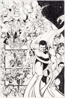 Phil Jimenez The Titans #20 Cyborg Cover Original Art (DC, 2000).