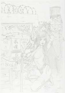 Greg Horn Elektra #17 Cover Pencils Original Art (Marvel, 2003).