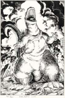 Arthur Adams Godzilla Portfolio #1 Cover Original Art (Dark Horse, 1988). (Total: 2 Items)