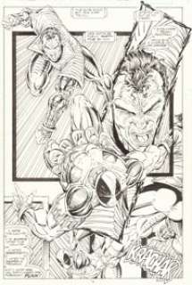 Rob Liefeld X-Force #2 Deadpool Second Appearance Issue Story Page 5 Original Art (Marvel, 1991).