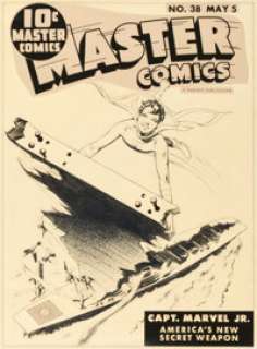 Mac Raboy Master Comics #38 Captain Marvel Jr. Cover Original Art (Fawcett, 1943). | Heritage