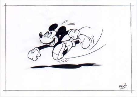 Xavi (Xavier Vives Mateu) | Mickey Mouse - running Mickey - Signed Original Artwork by Xavi - (2023) | Catawiki