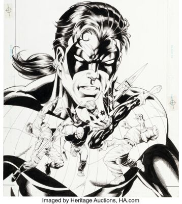 Tom Grummett and Michael Bair The Power Company: Manhunter #1 Manhunter VI First Appearance Issue Cover Original Art (DC, 2002). | Heritage