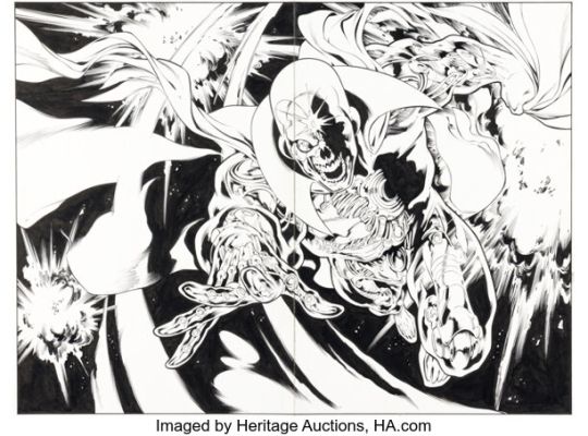 Ivan Reis and Joe Pimentel Avengers Icons: The Vision #4 Double Splash Pages 2-3 Original Art (Marvel, 2003).