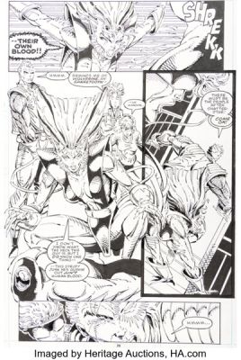Rob Liefeld The New Mutants #100 Story Page 24 Original Art (Marvel, 1991). | Heritage