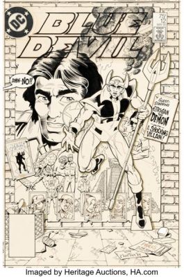 Paris Cullins and Gary Martin Blue Devil #12 Cover Original Art (DC, 1985). | Heritage