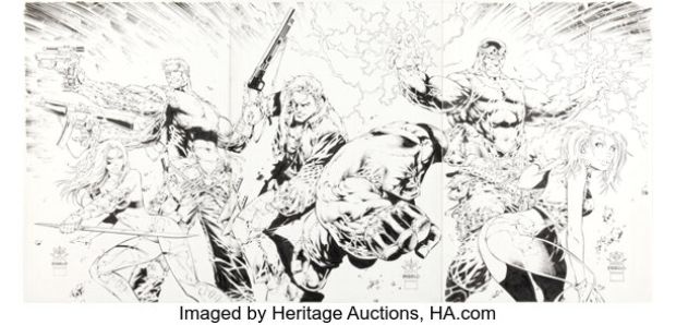 Tyler Kirkham Strykeforce #2-4 Interconnecting Covers Original Art (Image, 2004). (Total: 3 Comic Books) | Heritage