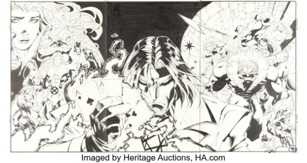 Joe Madureira and Tim Townsend The Uncanny X-Men #350 "Gambit’s Greatest Secret Revealed" Wraparound Gatefold Cover Original Art (Marvel, 1997). | Heritage