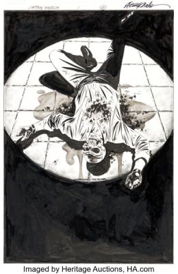 Steve Epting Captain America #1 Splash Page 28 Original Art (Marvel, 2005).