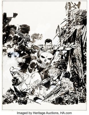 Jorgé Zaffino Marvel Graphic Novel #64 "The Punisher: Kingdom Gone" Graphic Novel Cover Original Art (Marvel, 1990).