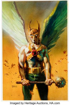 Andrew Robinson JSA #23 Hawkman Cover Original Art (DC, 2001).