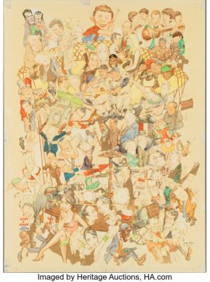 Frank Frazetta MAD Follies 1965 Calendar Production Color Original Art and Cover Element (EC, 1964). | Heritage