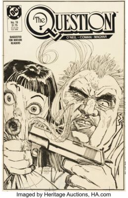 Denys Cowan, Rick Magyar, and Bill Sienkiewicz The Question #19 Cover and Complete 27-Page Story Original Art (DC, 1988). (Total: 28 Original Art)