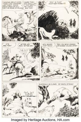 Al Williamson and Frank Frazetta John Wayne Adventure Comics #3 Story Page 7 Original Art (Toby, 1950). | Heritage