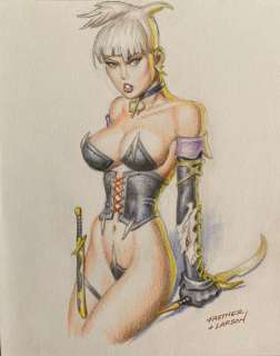 Fastner Et Larson | Satanika - dessin original couleur par Fastner & Larson - Page volante - Exemplaire unique - (2011) | Catawiki