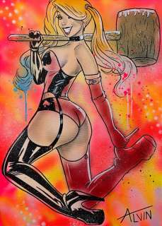 Alvin Silvrants | Sexy Harley Quinn - Original drawing in colour by Alvin Silvrants | Catawiki