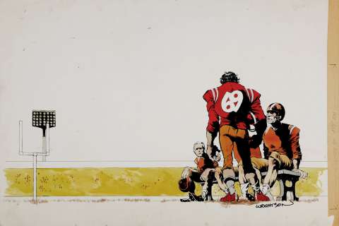 Bernie Wrightson, Jeffrey Jones - Super Jock Huge Novel Cover (Wrightson Pencils & Inks, Jeff Jones Painted!) 1970