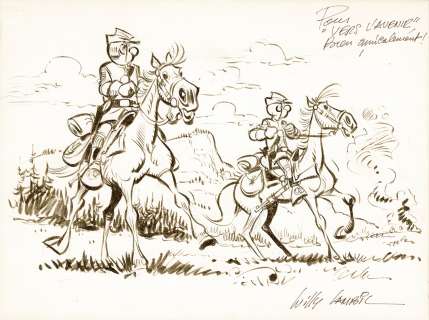 Lambil | Les Tuniques Bleues, dessin original à l’encre de chine publié dans le journal « Vers l’Avenir ». | Septimus