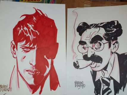 Di Vincenzo, Maurizio | Di Vincenzo, Maurizio - 2x illustrazioni originali "Dylan Dog & Groucho " - (2023) | Catawiki