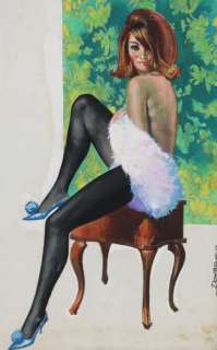 Gomez, Domingo Alvarez | Gomez, Domingo Alvarez - Original colour drawing - Joven sexy - (1966) | Catawiki