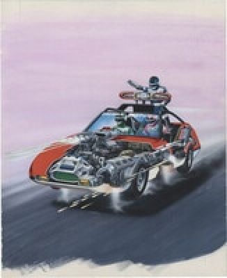 Toshio Okazaki Hand-Drawn Color Illustration "Choudenshi Bioman" | Mandarake (Big Web)