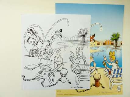 Janvier, Michel - dessin original affiche du Festival BD de Fabrègues + tirage - (2015) | Catawiki