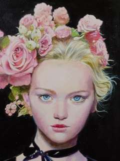 Garelli, Titti - 1 Original colour drawing - Le Regine Gotiche - Pink Roses - 2019 | Catawiki