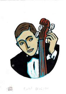 Götting - Lot 347 - Le violoncelliste, dessin original à la gouache.