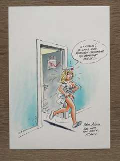 Dany - 1 Original colour drawing - Pin Up - Sexy infirmière - 2010 | Catawiki